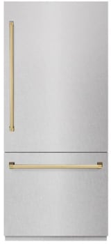 ZLINE Autograph Edition GRBITZSN36G - 36 Inch Built-In Bottom-Freezer Refrigerator