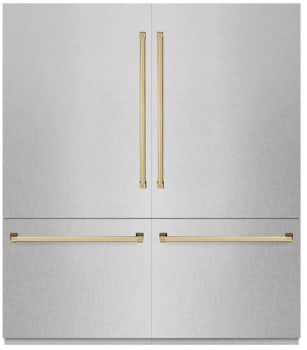 ZLINE Autograph Edition GRBITZSN72G - 72 Inch Built-In 4-Door French Door Refrigerator