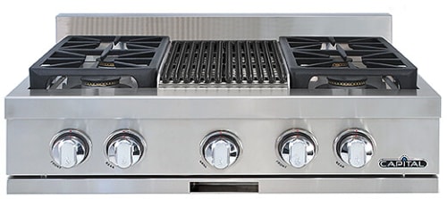 Capital Classic Chef GRT302B2N - 30 Inch Gas Rangetop with 4 Sealed Burners &amp; BBQ Grill