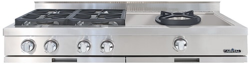 Capital GRT484CWN - 48 Inch Gas Rangetop with 4 Sealed Burners &amp; 24" Open Wok Burner