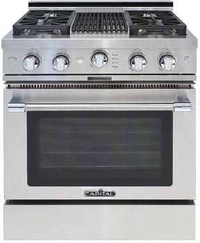 Capital Grand Chef Precision Series GSCR302B2L - 30-Inch Grand Chef Gas Range in Stainless Steel with 4 Sealed Burners & Grill