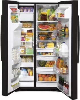 GE GSS25IGNBB 36 Inch Freestanding Side by Side Refrigerator with 25.1 ...