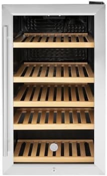 Ge Gvs04bqnss 19 Inch Beverage Center With Stainless Steel Door W Glass Window 5 Adjustable Oak Shelves Electronic Controls Led Interior Lighting Door Lock 125 Can 31 Bottle Capacity 4 1 Cu