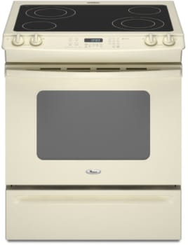 Whirlpool GY397LXUT 30 Inch Slide in Electric Range with Self Clean AccuBake System and Ceramic Glass Cooktop Surface Bisque