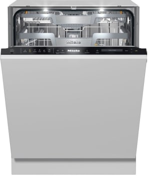 Miele G77xx Series G7791SCVIK2OADA - 24 Inch Built-In Panel Ready Fully Integrated Smart Dishwasher - Front View Slightly Open