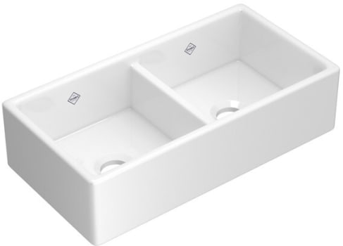 Rohl Shaker MS3518WH - 35 Inch Shaker Double Bowl Apron Front Fireclay Kitchen Sink
