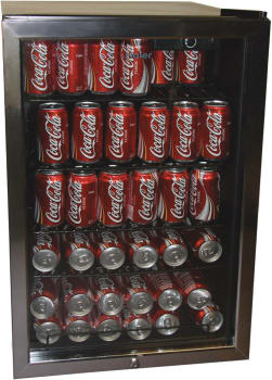 Haier Hbcn05fvs 21 Inch Beverage Center With 150 12 Oz Can Capacity 4 Black Wire Racks Glass Door Dial Thermostat Automatic Defrost Interior Lighting And Reversible Door Swing