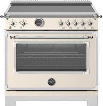 Bertazzoni Heritage Series HER365ICFEPAVT - 36 Inch Freestanding Induction Range with 5 Elements in Front View