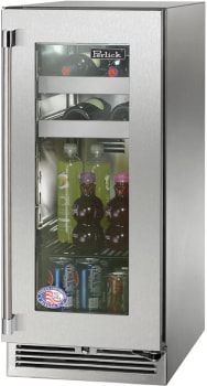 Perlick Signature Marine HP15BM43RL - 15 Inch Built-In Under Counter Beverage Center in Front View