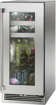 Perlick Signature Series HP15BS43RL - 15 Inch Built-in Undercounter Beverage Center with 2 Full-Extension Wine Racks