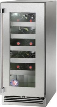 Perlick Signature Marine HP15WM43RL - 15 Inch Under Counter Single Zone Wine Cooler in Front View