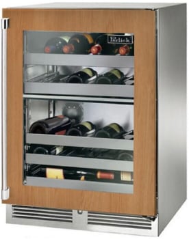 Perlick Signature Marine HP24DM44RL - 24 Inch Undercounter Dual-Zone Wine Cooler in Front View