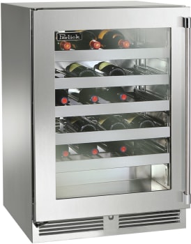 Perlick Signature Series HP24WM43LL - 24 Inch Undercounter Single Zone Wine Cooler in Front View