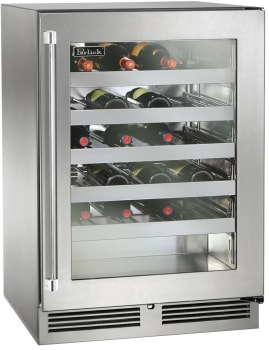 Perlick Signature Series HP24WM43RL - 24 Inch Undercounter Single Zone Wine Cooler in Front View