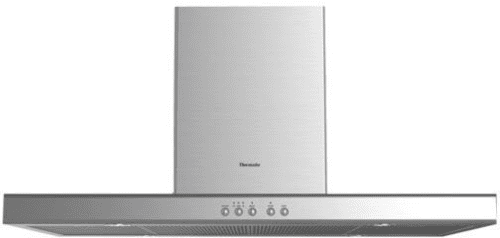 Thermador Hpib42hs Island Mount Chimney Range Hood With 600 Cfm Internal Blower 3 Speed Fan 4 Halogen Lights W Dimmer Dishwasher Safe Frameless Filters And Convertible To Recirculating 42 In Width