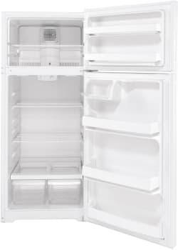 Hotpoint Hps18btnrww 28 Inch Freestanding Top Freezer Refrigerator With 17 5 Cu Ft Capacity Recessed Handle Adjustable Wire Shelves Gallon Door Bins Led Lighting Upfront Temperature Controls And Star K Certified White