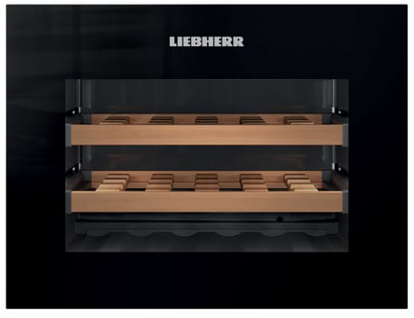 Liebherr HWGB1803 - 24" Fully Integrated Wine Cooler in Black with 18 Bottle Capacity and Push-to-Open Drop-Down Door