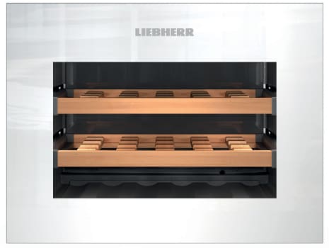 Liebherr HWGW1803 - 24" Fully Integrated Wine Cooler in White with 18 Bottle Capacity and Push-to-Open Drop-Down Door