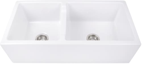 Nantucket Sinks Cape Collection HYANNIS36DBL - 36 Inch Double Bowl Farmhouse Sink with Solid Fireclay Construction