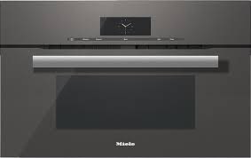 Miele H6870bmgrgr 30 Inch Speed Wall Oven With Stainless Steel Cabinet Roast Probe Masterchef Plus Combination Modes Minute Plus Button Popcorn Button Defrost Convection Bake And Microwave Graphite Grey