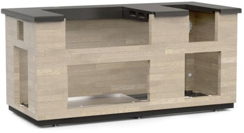 Fire Magic ID660SPD77BA - Silver Pine Reclaimed Wood Island with Double Drawer Cut-out