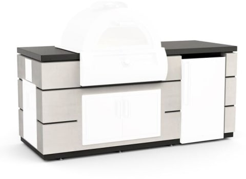 Fire Magic ID660WAR77BA - Outdoor Kitchen Island with Pizza Oven, Refrigerator and Component Cut-Outs