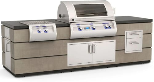 Fire Magic ID790SMD115BA - Contemporary Island w/ Double Drawer Cut-Out