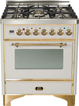 Ilve Majestic Collection UM76DMPI - Stainless Steel with Brass Trim