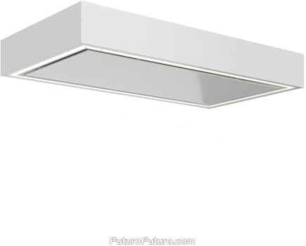 Futuro Futuro IS36TRIMWHT - 36″ Trim White Ceiling Range Hood in Angled View