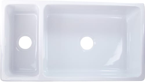 Nantucket Sinks ISFCGW35X19DBSO - Reversible Bowl Fireclay Farmhouse Sink with Extended Flange