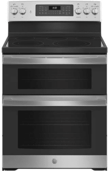 GE 30 in. 6.6 cu. ft. Convection Double Oven Freestanding Electric Range  with 5 Smoothtop Burners - Stainless Steel