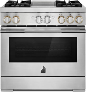 JennAir RISE™ JDSP536HL - RISE™ 36-inch Dual-Fuel Professional Range with Chrome-Infused Griddle and Steam Assist