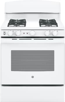 GE JGB450DEKWW - 30" Freestanding Gas Range in White with 5.0 cu. ft. Oven