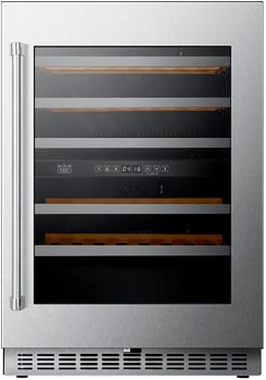 Kucht Professional K24US - 24 Inch Under Counter Dual Zone Wine Cooler in Front View