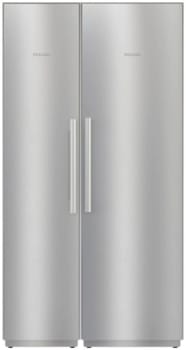 Miele MasterCool Series MIREFFRSS01 - Side-by-Side Column Refrigerator & Freezer Set with 24 Inch Refrigerator and 18 Inch Freezer