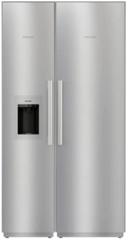 Miele MasterCool Series MIREFFRSS02 - Side-by-Side Column Refrigerator & Freezer Set with 24 Inch Refrigerator and 18 Inch Freezer