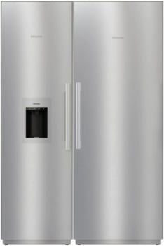Miele MasterCool Series MIREFFRSS08 - Column Refrigerator & Freezer Set with 30 Inch Refrigerator and 24 Inch Freezer