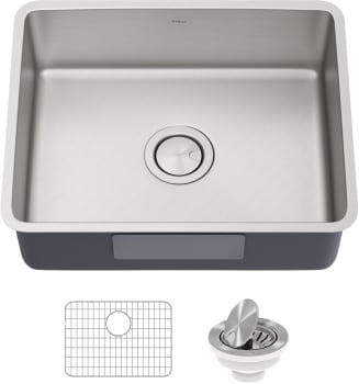 Kraus Dex Series KA1US21B - Dex™ 21 Undermount 16 Gauge Antibacterial Stainless Steel Single Bowl Kitchen Sink