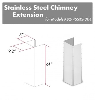 ZLINE KB24SSXS36304E - 61 in. Extended Chimney and Crown