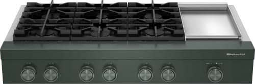 KitchenAid KCGK948TJP - 48-inch 6-Burner Gas Commercial-Style Rangetop with Griddle