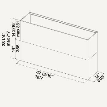 Falmec KCPHN0063F - 48" Duct Cover Extension - Zeus Stainless Steel