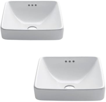 Kraus Elavo Series KCR2812PK - Semi-Recessed Bathroom Sink with Overflow