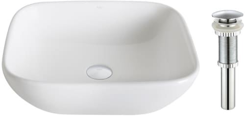 Kraus Elavo Series KCV127CH - 16.14" Single Bowl Ceramic Vessel Sink with 5.51" Depth