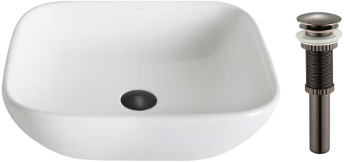 Kraus Elavo Series KCV127ORB - 16.14" Single Bowl Ceramic Vessel Sink with 5.51" Depth