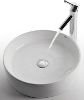 Kraus White Ceramic Series KCV140CH - White Round Ceramic Sink