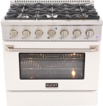 Kucht Professional KDF362LPW - 36 Inch Freestanding Dual Fuel Range