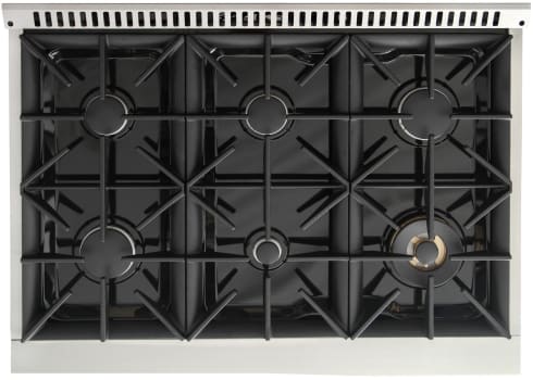 Kucht Professional KDF362SGOLD - 36 Inch Freestanding Dual Fuel Range - Top View