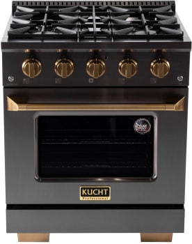 Kucht Professional Gemstone™ KEG303LP - 30 Inch Freestanding Gas Range in Front View