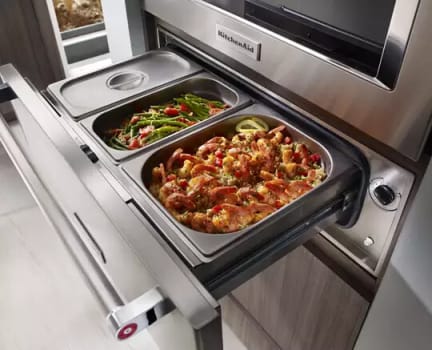 KitchenAid KEWS105BPA 30 Inch Warming Drawer with 1.5 cu. ft. Capacity ...