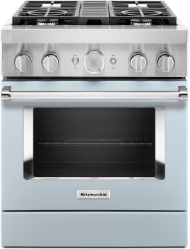 KitchenAid Commercial-Style KFDC500JMB - Commercial-Style 30 Inch Freestanding Dual Fuel Smart Range